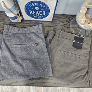Empyre & Freeworld Mens Chino Shorts Grey Flat Front 36